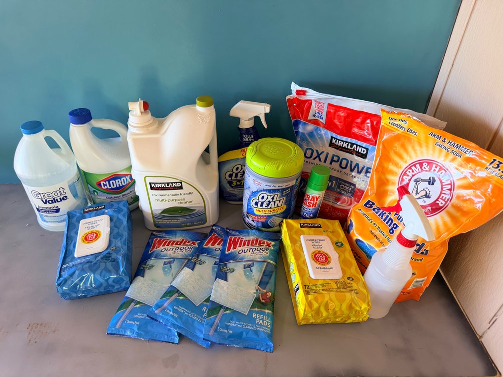 Assorted Household Cleaning Supplies