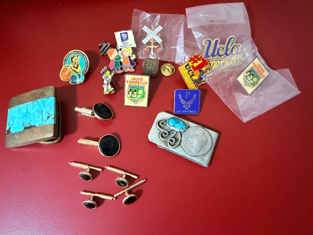 Collectible Pins, Cufflinks & Money Clip Lot