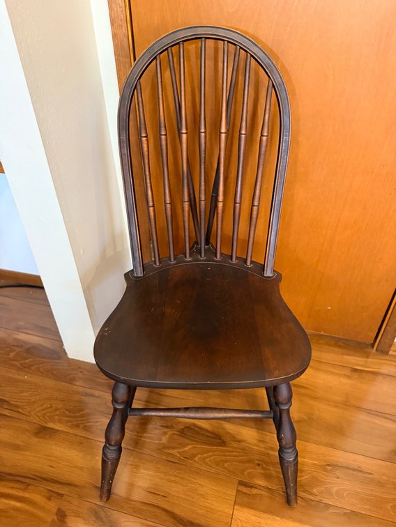 Dark Wood Windsor-Style Dining Chair