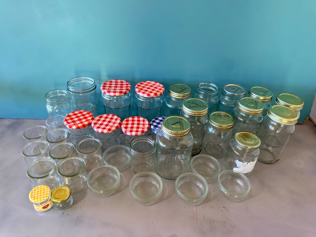Assorted Glass Jars & Storage Containers