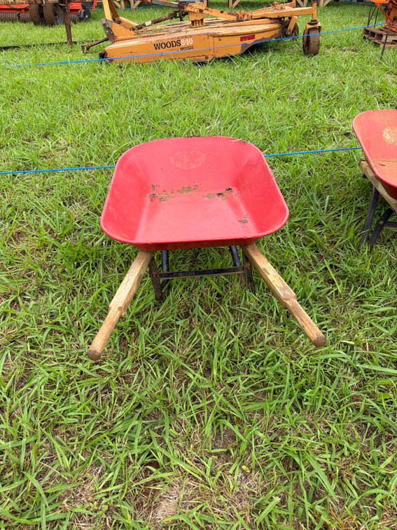 Red Steel Wheelbarrow