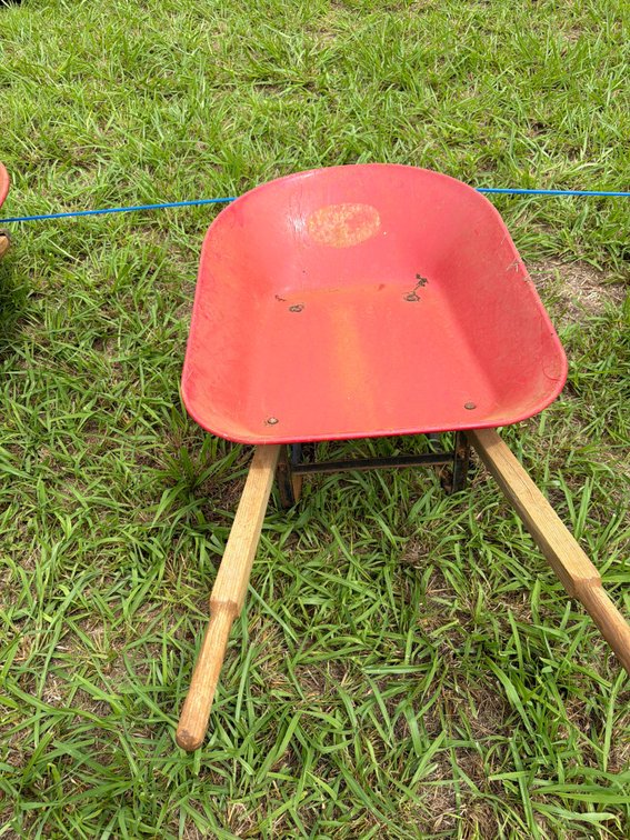 Red Steel Wheelbarrow