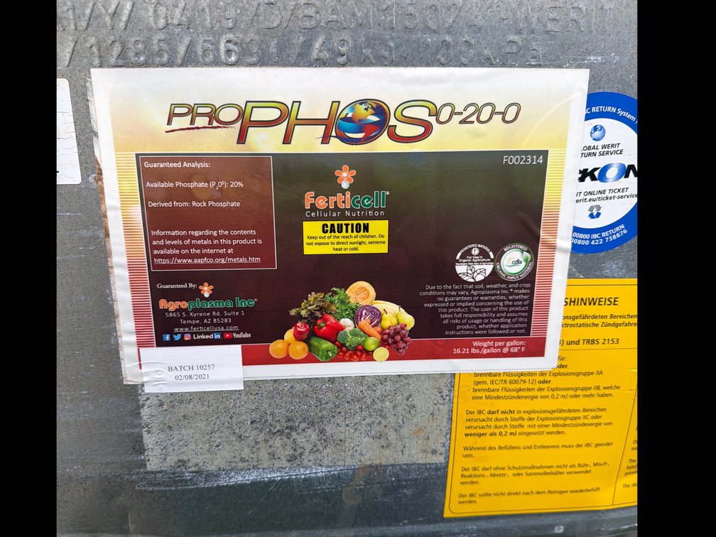 Container of FertiCell ProPhoS 0-20-0 Plant Nutrient (Partial)