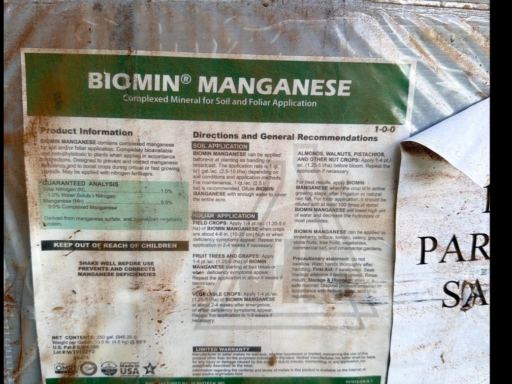 Container of BioMin Manganese Complexed Mineral (Partial)