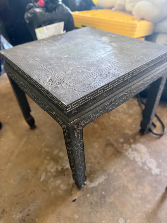 Vintage Distressed Green Accent Table