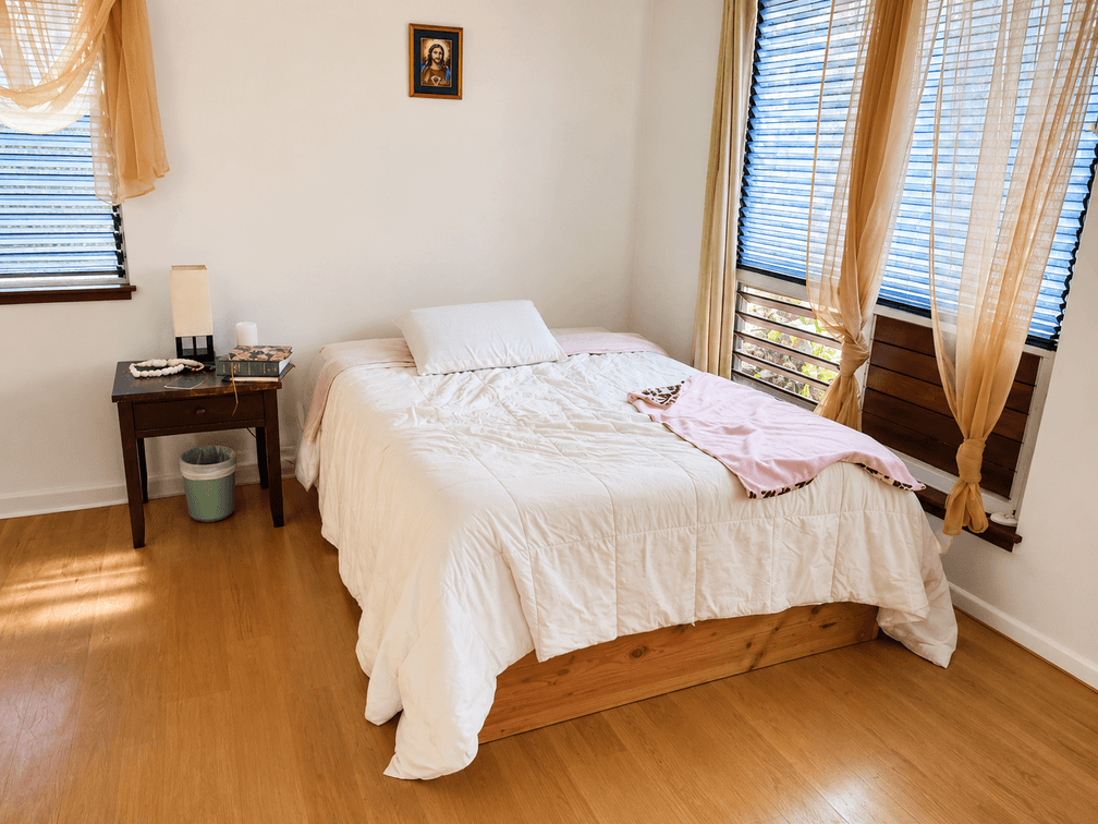 Solid wooden queen bed base and frame