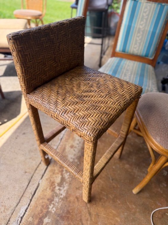 Handwoven Rattan Counter Stool