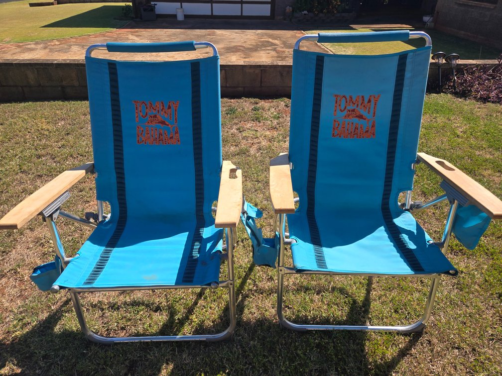 Two High Seated Tommy Bahama Chairs
