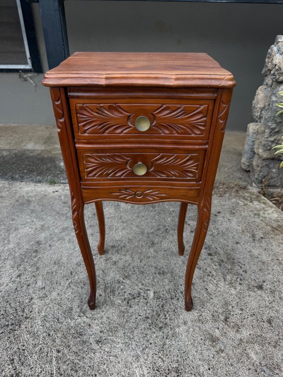 Wood Side Table w/ Drawers