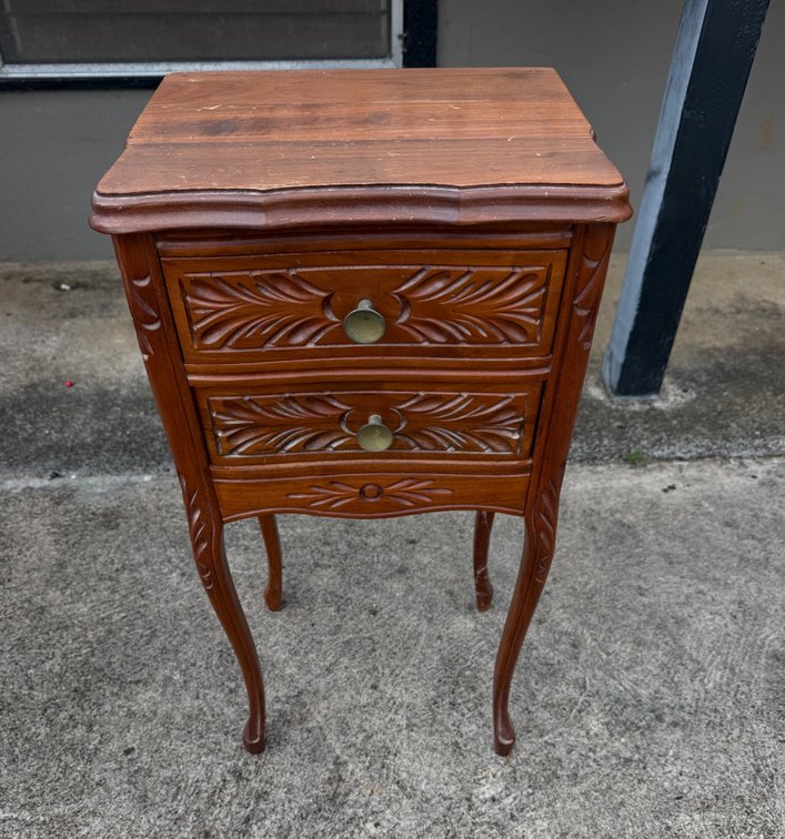 Wood Side Table w/ Drawers