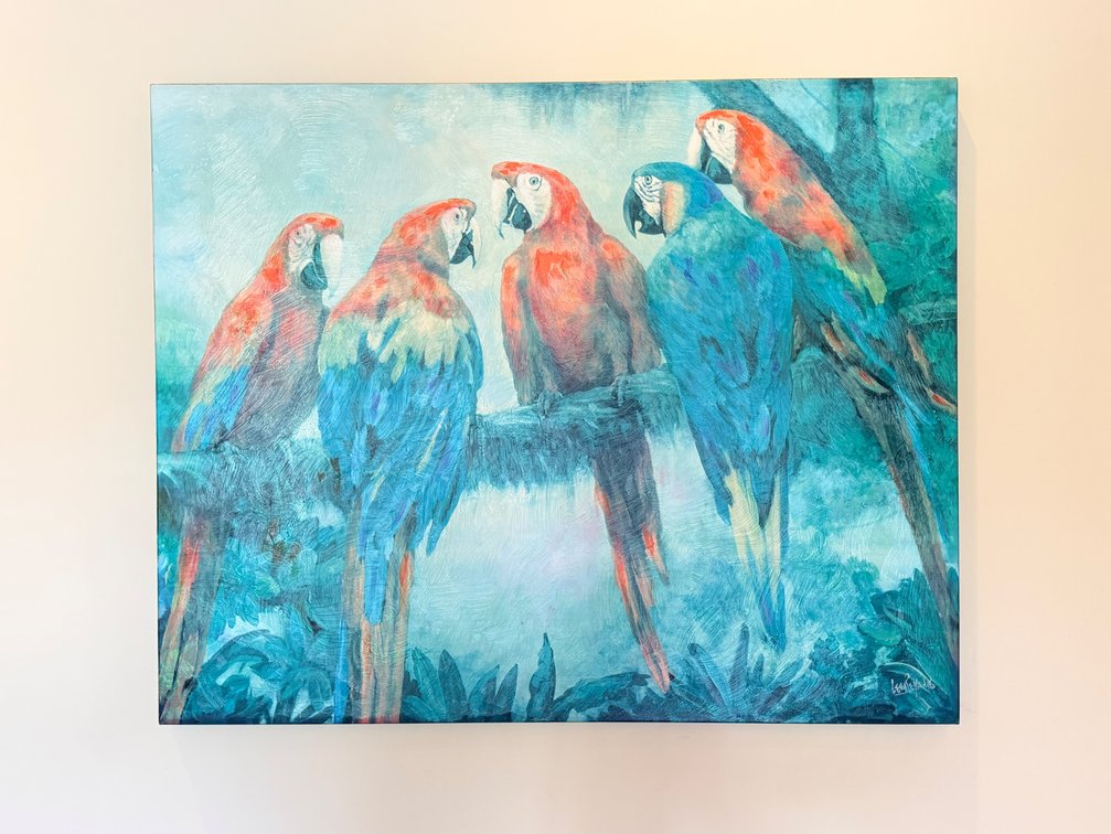 Tropical Macaw Canvas Wall Art