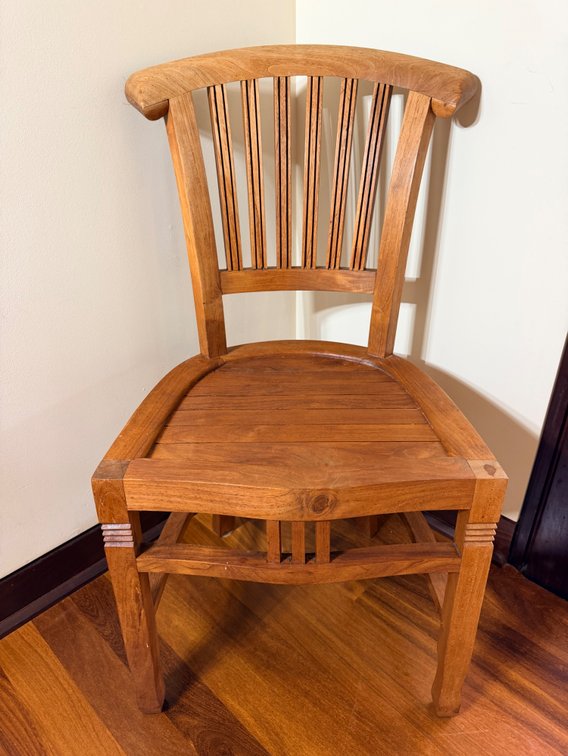 Solid Teak Wood Accent Chair
