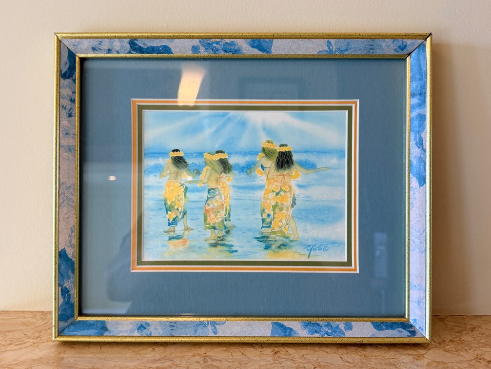 Framed Hawaiian Hula Dancers Print by Yato
