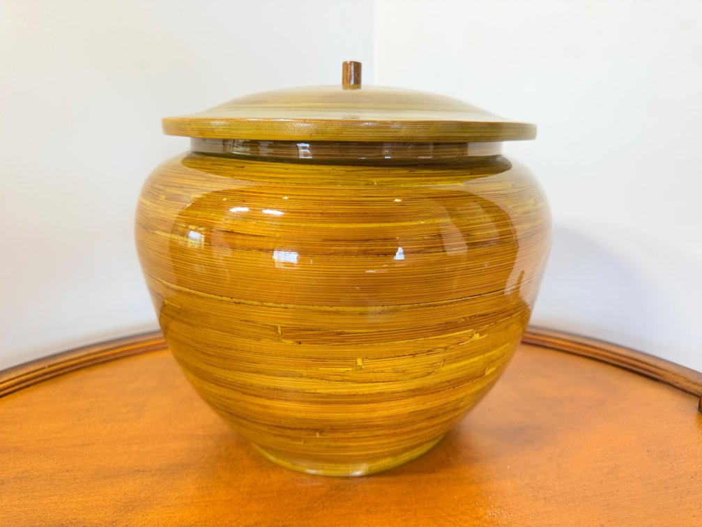 Lidded Bamboo Style Canister