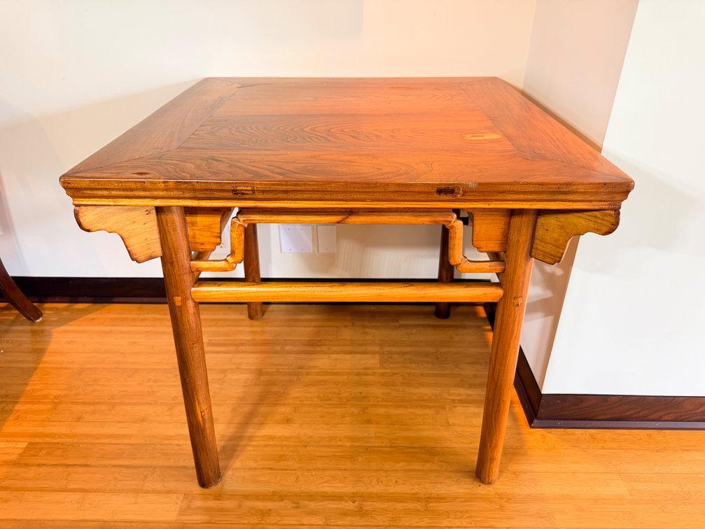 Asian-Style Solid Wood Square Accent Table