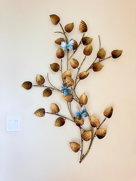 Decorative Metal Leaf & Butterfly Wall Art