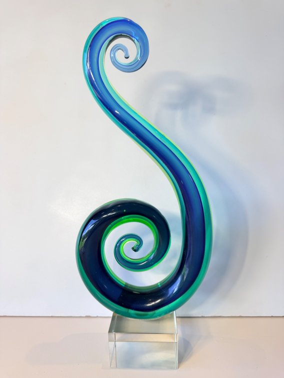 Art Glass Spiral Sculpture