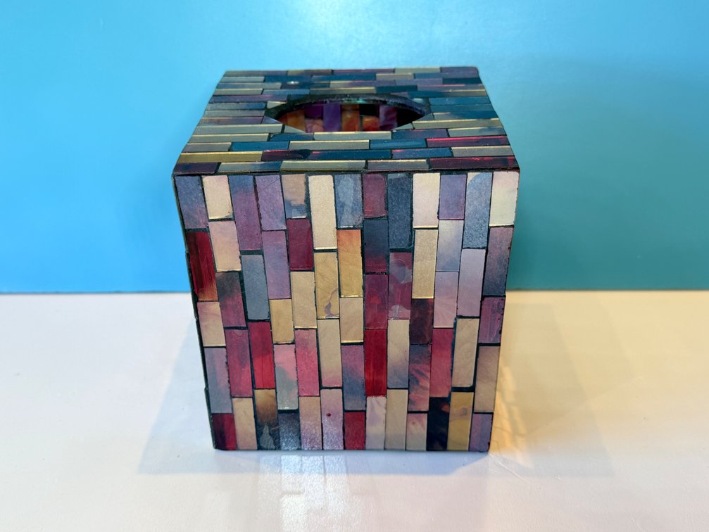 Decorative Mosaic Glass Tissue Box Cover
