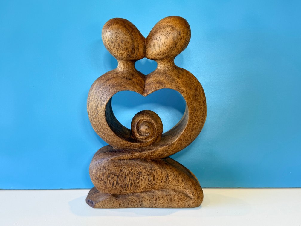 Carved Wooden Family Sculpture