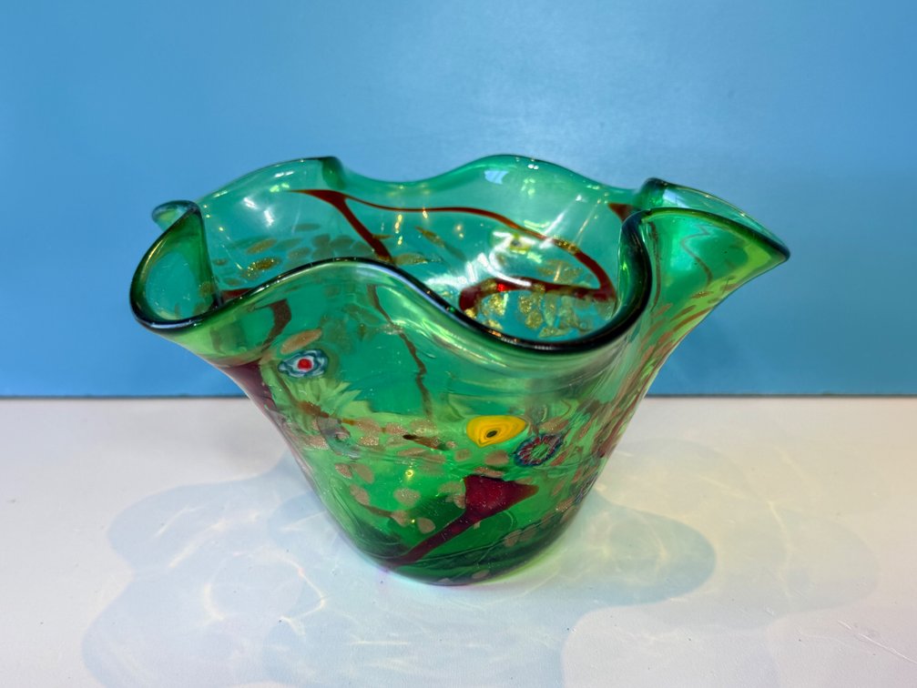 Art Glass Ruffled Bowl