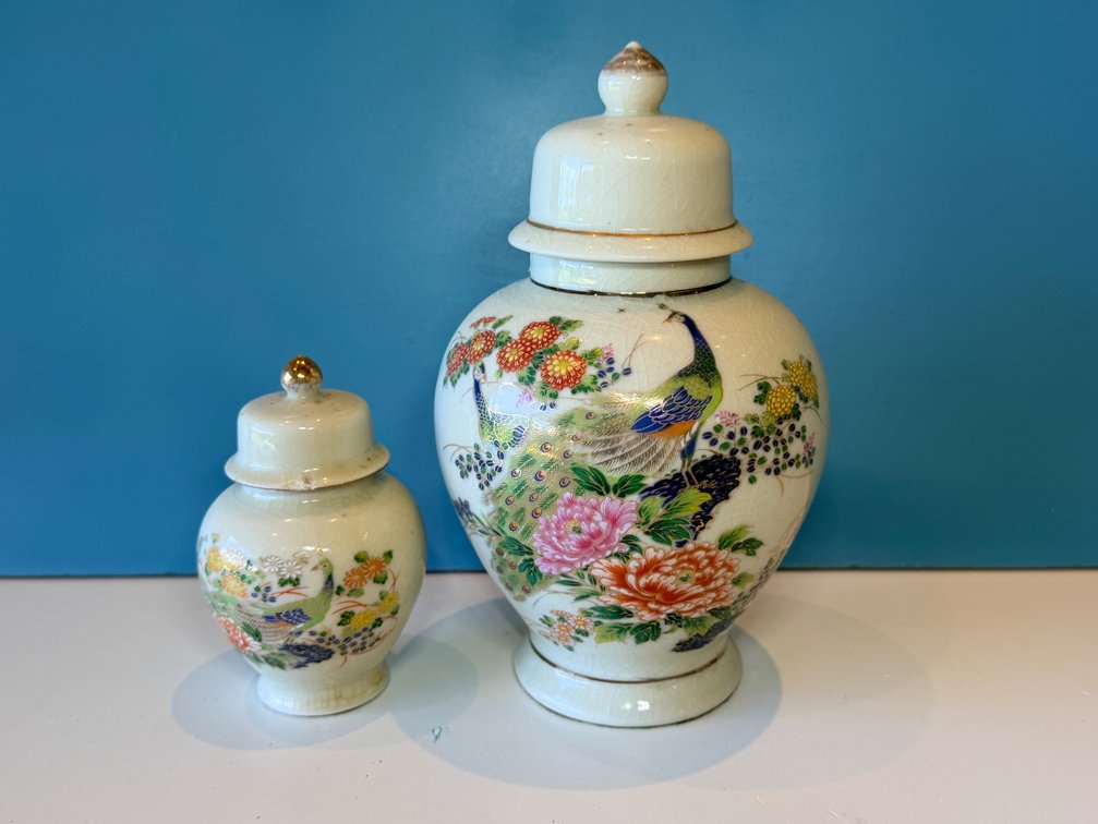 Asian Peacock Ginger Jar Collection