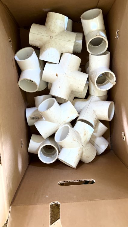 Assorted PVC Crosses, Tees, Adapters & Plumbing Fittings