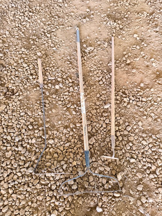 Garden Rake with Hand Cultivator and Garden Hoe
