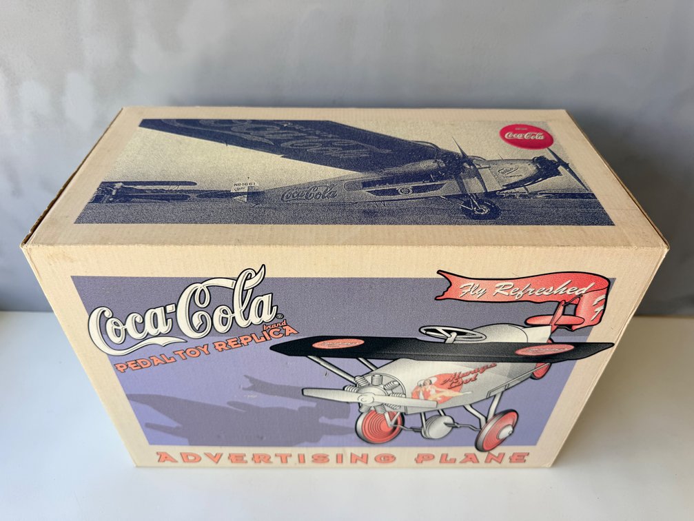 Coca-Cola Advertising Plane Pedal Toy Replica Die-Cast Collectible