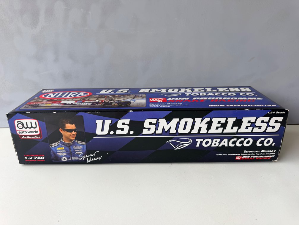 Auto World 1:24 NHRA U.S. Smokeless Tobacco Co. Top Fuel Dragster – Spencer Massey Limited Edition Die-Cast