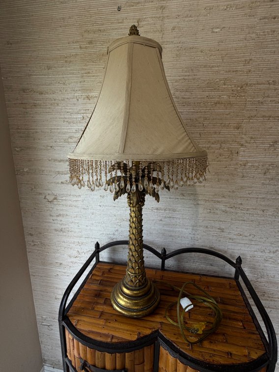 Gold Wash Tropical Table Lamp