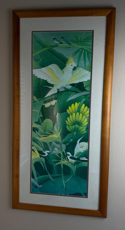 Framed Tropical Artwork w/ Koa Laminate Frame
