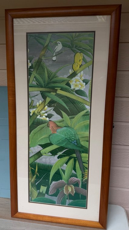 Framed Tropical Artwork w/ Koa Laminate Frame