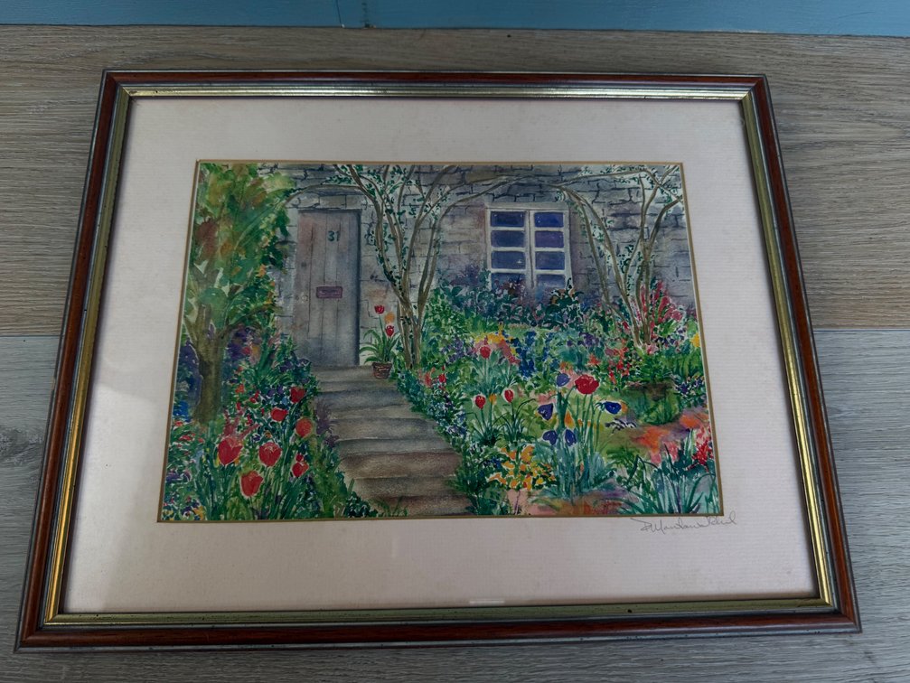 Framed Floral Art Print Signed by Artist