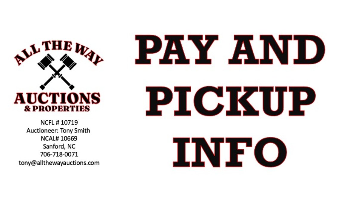 Pay and Pickup Info **Do NOT bid on this item**