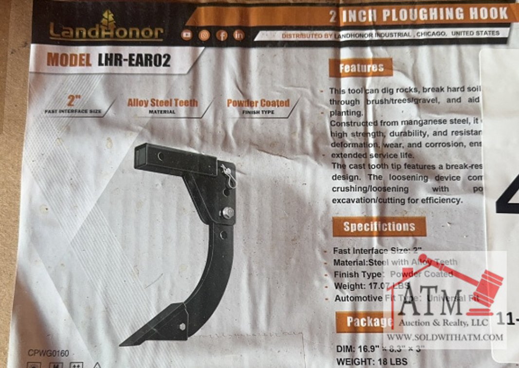 NEW LandHonor Hitch Mount Ripper