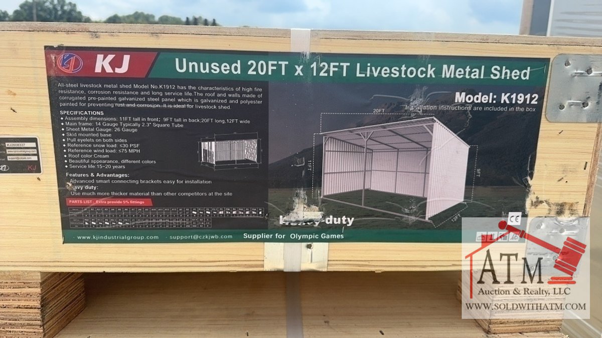 NEW KJ 12' x 20' Livestock Shed