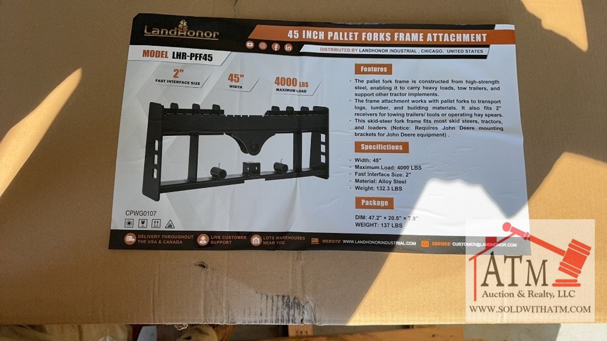 NEW LandHonor 45" Pallet Fork Frame