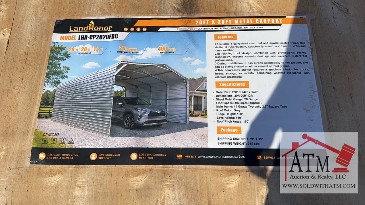 NEW LandHonor 20' x 20' Metal Carport