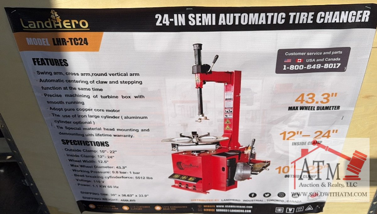 NEW LandHonor 24" Tire Changer