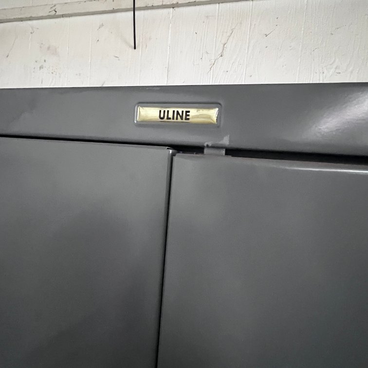 (2) Uline 2-Door Locking Storage Cabinets