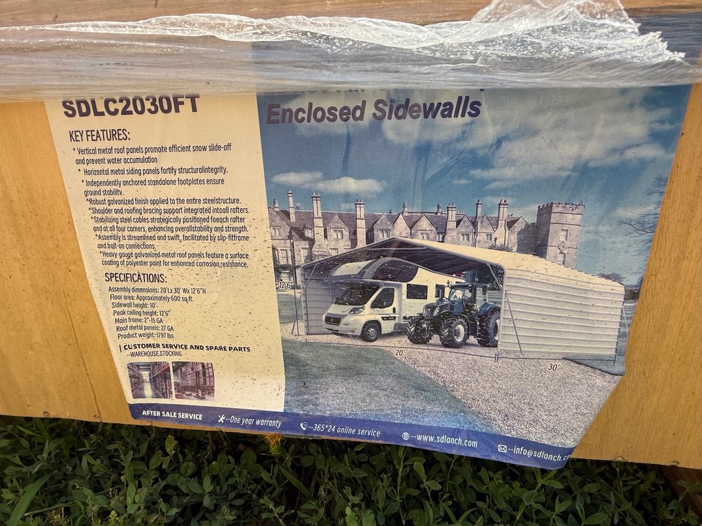 New SDLANCH SDLC2030FT 20 ft. x 30 ft. Steel Drive-Thru Carport