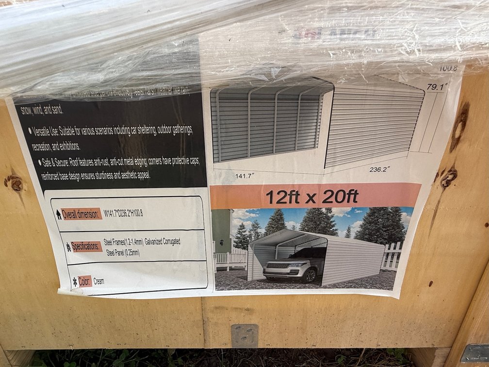 New SDLANCH SDLC1220 12 ft. x 20 ft. Steel Carport