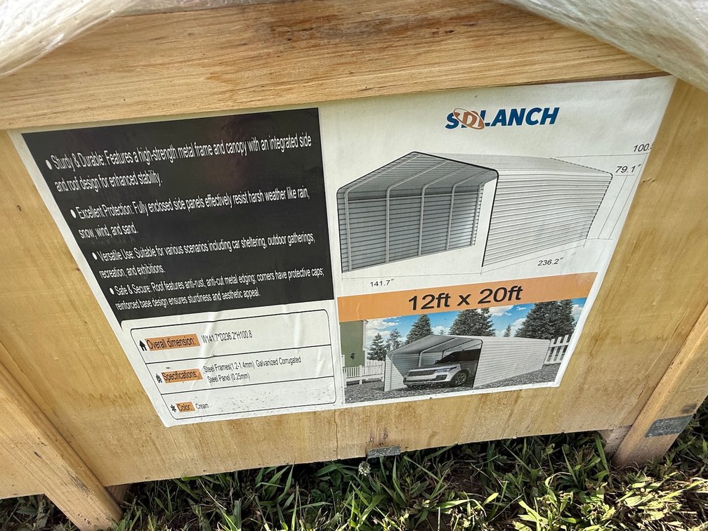 New SDLANCH SDLC1220 12 ft. x 20 ft. Steel Carport