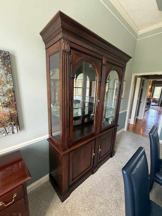 Custom Made Solid Cherry Wood Hutch Cabinet