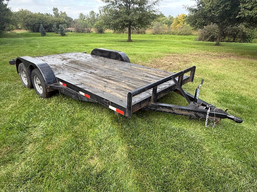 2018 C & M 16 ft. Tandem Axle Flatbed Tag Car Trailer