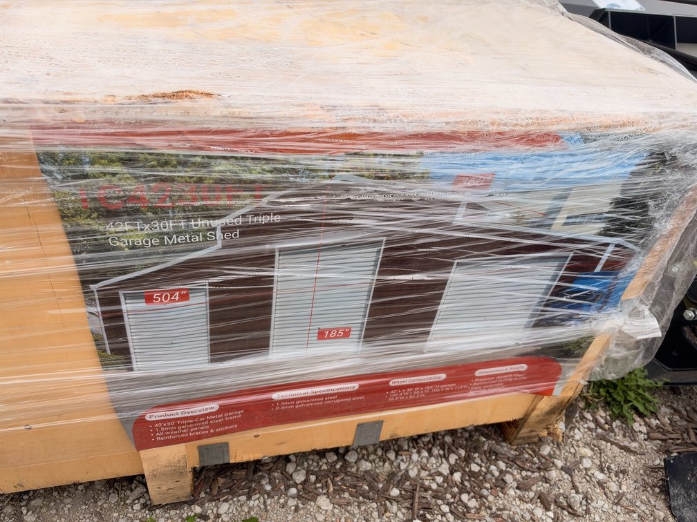 SDLANCH 42 ft. x 30 ft. Unused Triple Garage Metal Shed