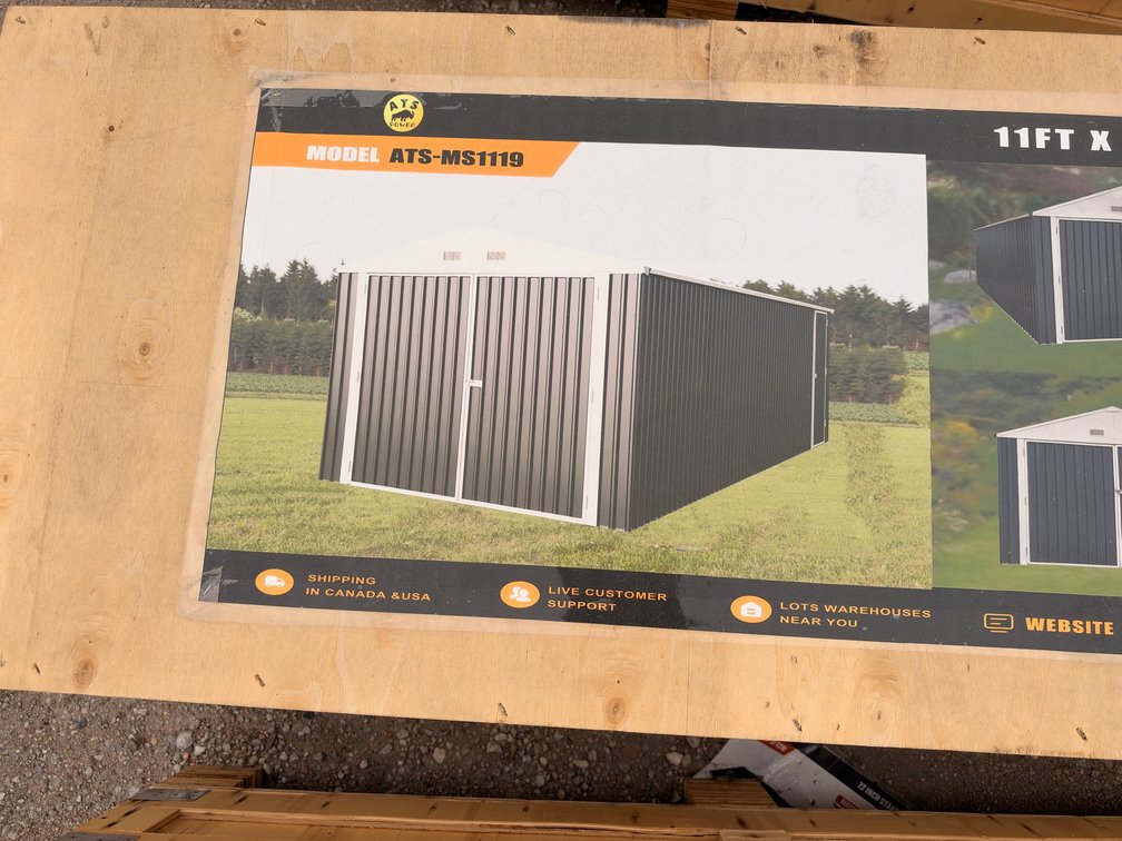 ATS Power ATS-MS1119 11 ft. x 19 ft. Metal Garage Shed with Double Front Doors