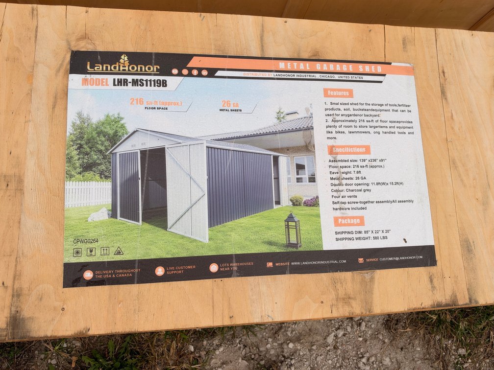 LandHonor LHR-MS1119B Metal Garage Shed