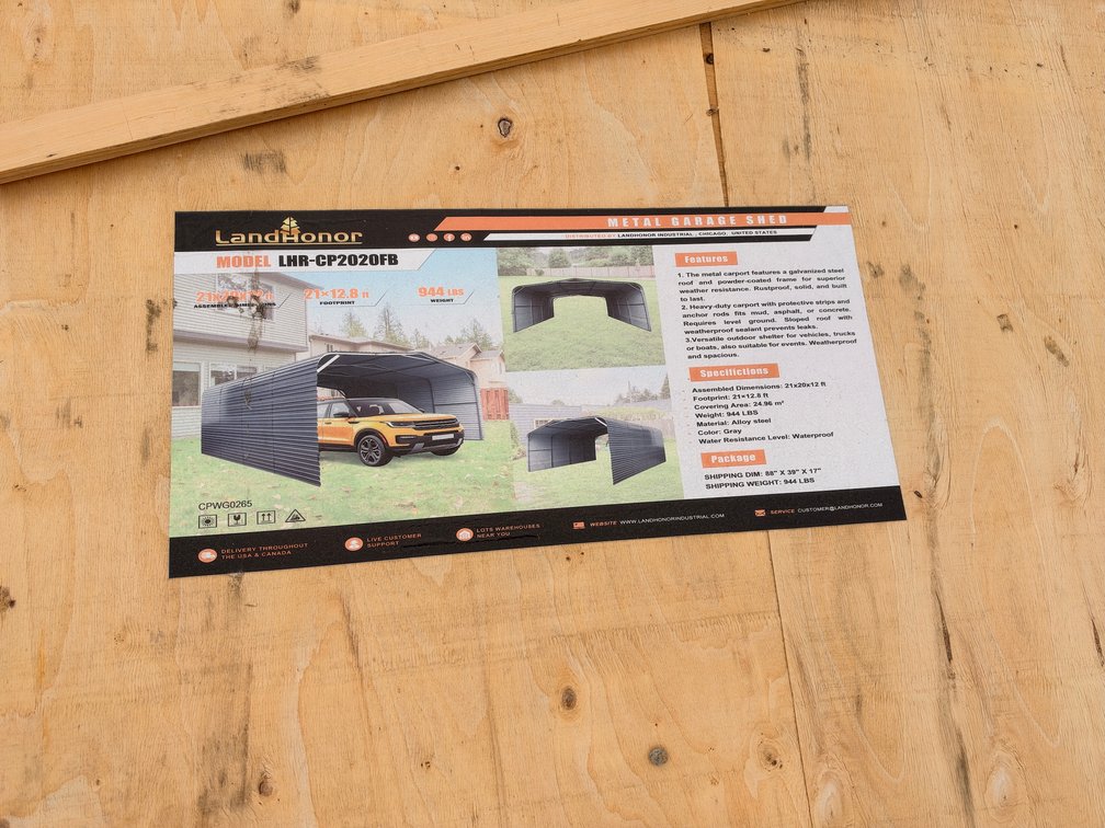 LandHonor LHR-CP2020FB Metal Carport