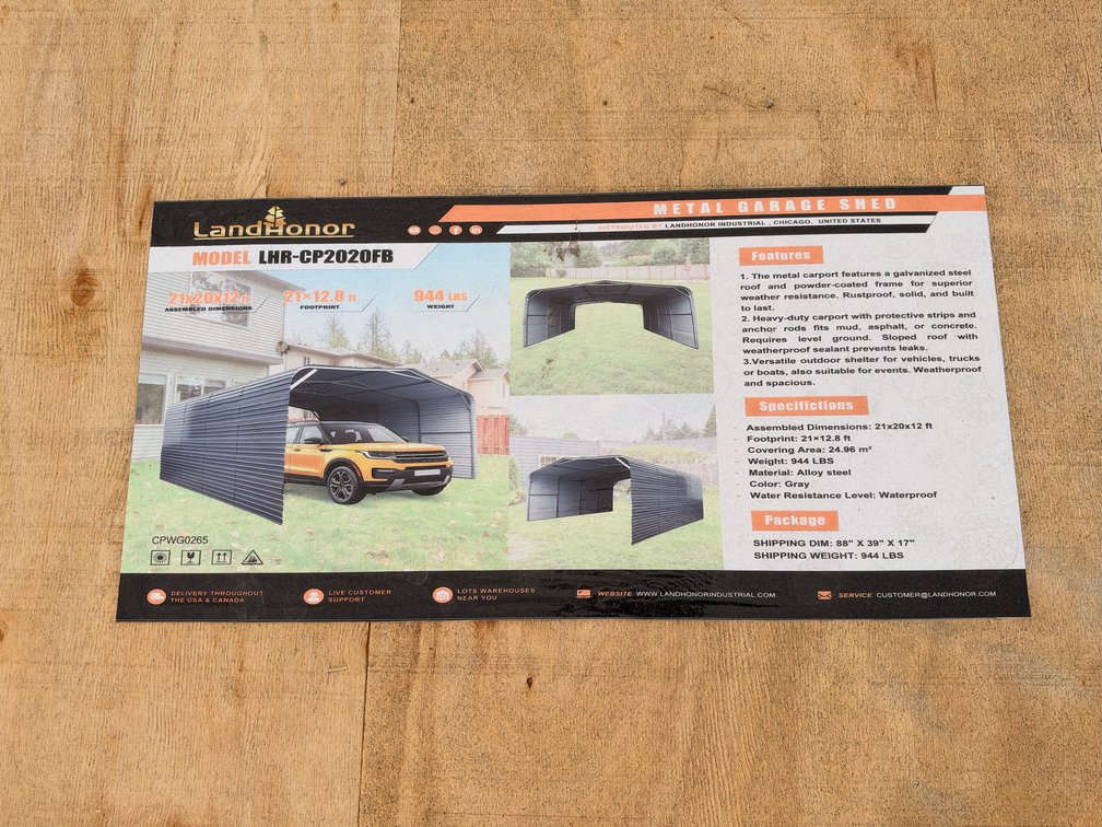 LandHonor LHR-CP2020FB Metal Carport